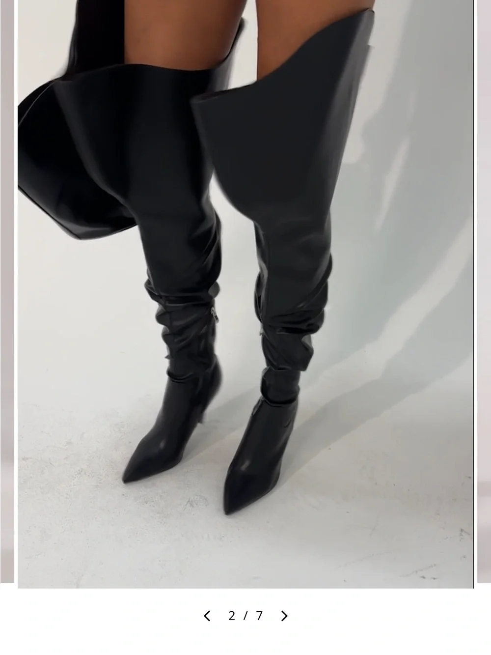 AKIRA Gold Chromea Black Thigh High Stiletto Boots